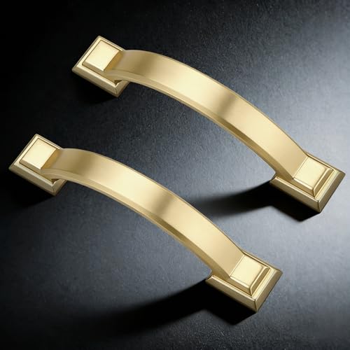 Probrico 30 Pack 3-3/4 Inch Brass Gold Cabinet Pulls Solid Zinc Alloy - color: Gold, size: 3-3/4" Hole Center(96mm)