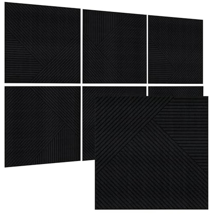 TO-TH Sound Proofing Panels Peel and Stick Acoustic Wall Panel 6Pack, Black - color: Black
