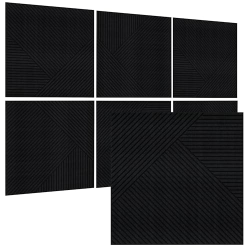 TO-TH Sound Proofing Panels Peel and Stick Acoustic Wall Panel 6Pack, Black - color: Black