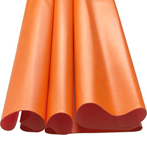 Large Soft Vinyl Upholstery Leather Fabric 1 Yard 56.3x36inch, 0.8mm Thick Texture Faux Leather Sheets, for Upholstery Crafts, Sofa, Car Seat, Handbag, Earrings, Hair Bows, DIY Crafts(Orange) - color: Orange