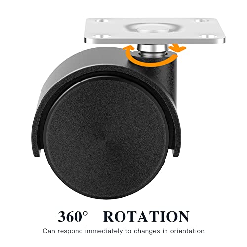 1.5 Inch Furniture Caster Wheels, Plastic Casters Set of 4, Plate Swivel Nylon Small Casters for Carts, Furniture, Baby Bed, Kitchen, Cabinet, Table (with Stainless Steel Screws) - style: 1.5 inch