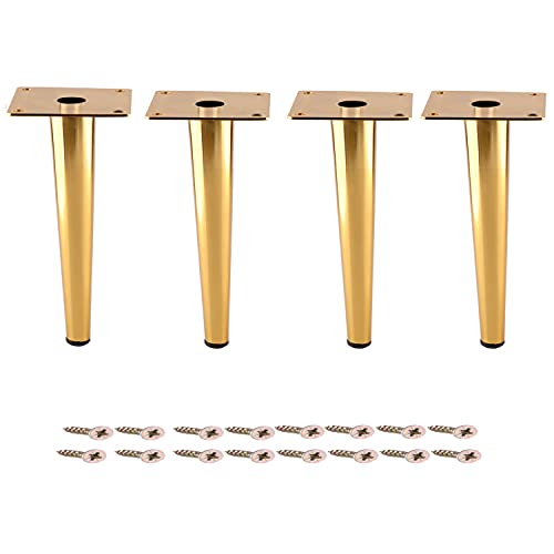 Osring 6 Inch Furniture Table Legs Straight, Gold Metal Coffee Table Feet - size: 6 Inch