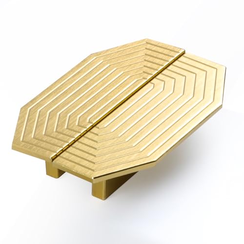 BaiNong 2 Pack Gold Drawer Pulls 3.5" Cabinet Handles Traditional Retro - color: 2 Pack-3.5" Polygon
