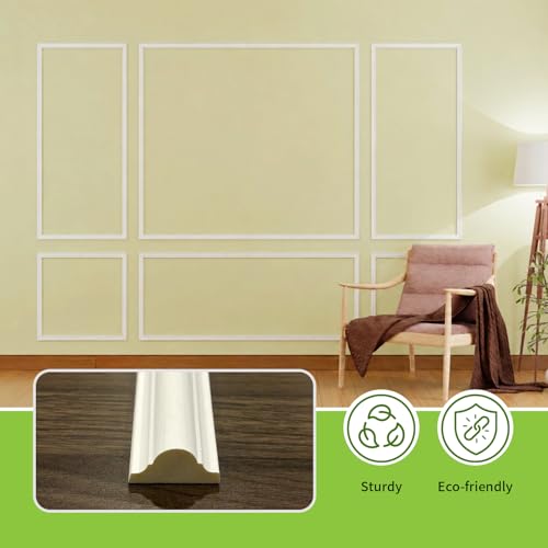 6 Set Peel and Stick Wall Molding Kit (24x60in)