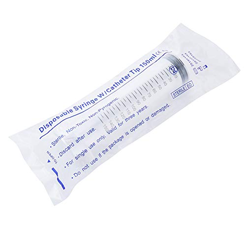 3 Pcs 150ml Large Syringes with 14G 1.5'' Blunt Tip Needles and adapters, Sterile and Individual Sealed, Easy to Use and Clean, Plastic Garden Syringe for Liquid, lip Gloss, Paint, Epoxy Resin, Oil, Watering Plants, Refilling - style: 150 ml
