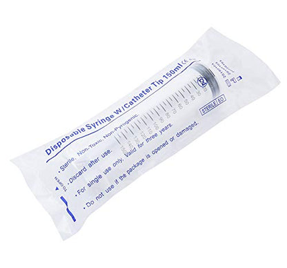 3 Pcs 150ml Large Syringes with 14G 1.5'' Blunt Tip Needles and adapters, Sterile and Individual Sealed, Easy to Use and Clean, Plastic Garden Syringe for Liquid, lip Gloss, Paint, Epoxy Resin, Oil, Watering Plants, Refilling - style: 150 ml