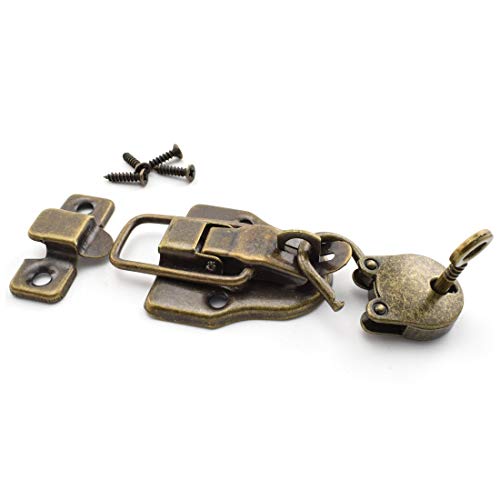 Retro Style Cabinet Duckbilled Toggle Hasp Latch and Antique Padlock Kit