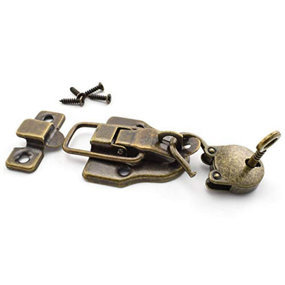 Retro Style Cabinet Duckbilled Toggle Hasp Latch and Antique Padlock Kit