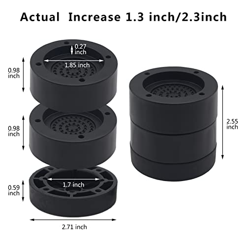 Furniture Risers 2 inch Black Bed Risers (Set of 4), Heavy Duty - color: Black-4 Pack, size: two layers (2.3 inch)