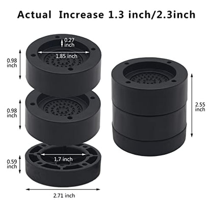 Furniture Risers 2 inch Black Bed Risers (Set of 4), Heavy Duty - color: Black-4 Pack, size: two layers (2.3 inch)