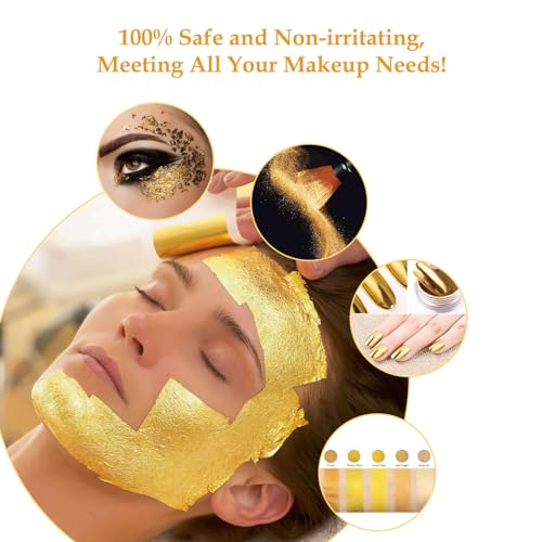 100 Grande Gold Leaf Sheets With tweezers, Premium 24K Gold Flakes - size: 100PCSBig