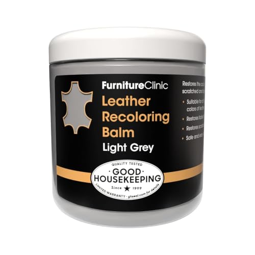 Furniture Clinic Leather Recoloring Balm, Light Grey Leather Dye - color: Light Grey, size: Balm