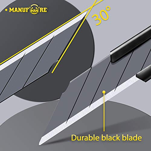 MANUFORE 5pcs 9mm Snap-off Knives with 30-Degree Precision Blade - size: 5pcs blue knife