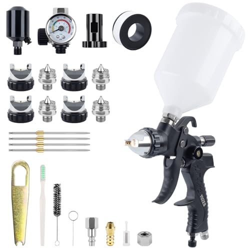 YUZES HVLP Spray Gun Kit, 4 Nozzles 1.4-2.5mm, Automotive Paint Gun