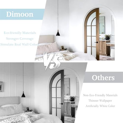 Dimoon 17.7''x118'' Peel and Stick Wallpaper White Contact Paper for New Environmentally Friendly Materials Thickening Upgrade Embossed Renter Friendly Wall Paper Modern Vinyl Wrap Countertop Bedroom - color: White, size: 17.7" x 118"