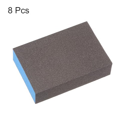 HARFINGTON 8pcs Sanding Sponge Blocks #220 (800-1000 Grits) Wet/Dry Hand Sanding Sponges, 100x70x25mm Foam Sanding Block Pad for Polishing Kitchen Metal Wood Drywall Furniture, Brown&Blue - color: Brown, Blue, size: 800-1000 Grits