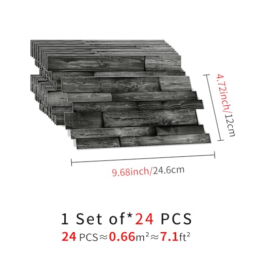 Peel and Stick Backsplash Tile Wall Stickers 24pcs 9.68x4.72 inch - color: Hzw-xy-htp-104