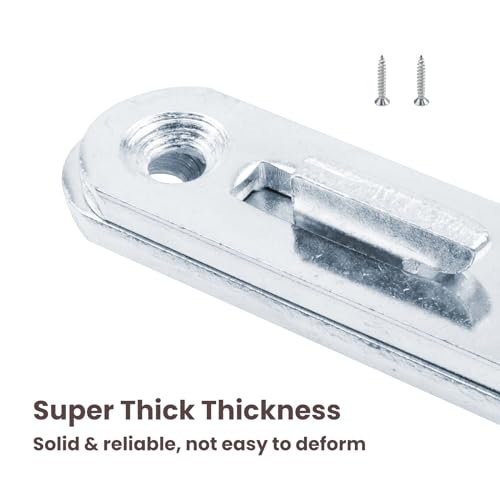 Antrader 3-Inch Bed Rail Fasteners,Wood Bed Rail Connecting Fittings Zinc Round Bed Hook Set of 4 (Pack of 2) - size: 2.95 Inch Long (Pack of 2)