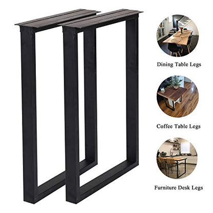 TIEOU Metal Table Legs Heavy Duty Metal Desk Legs 28 Inch Height Industrial Black Table Legs,Dining Table Legs,Modern Table Legs - color: Rectangle-shape, size: H28"xW18"