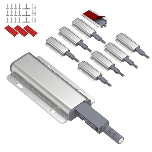 9 Pack Magnetic Push Open Cabinet Latch Heavy Duty Catch Hidden Door - size: 9 Pcs Single Push Latch