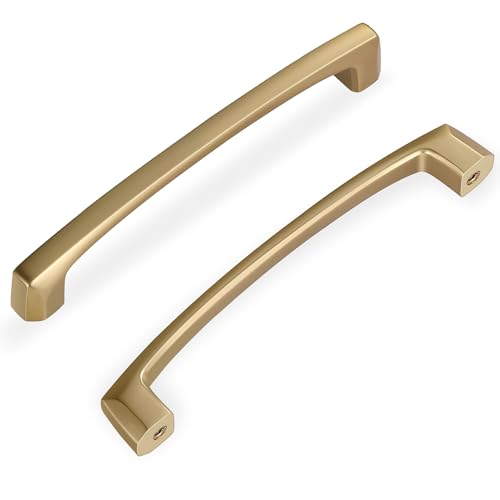 Lardmon 10 Pack 5 Inch(128mm) Hole Center Brushed Champagne Bronze Modern Cabinet Pulls Solid Kitchen Cabinet Handles Hardware Bathroom Vanity Pulls Timeless Drawer Pulls Handles for Dresser - color: Champagne Bronze, size: 5 Inch Hole Center, style: 10 P