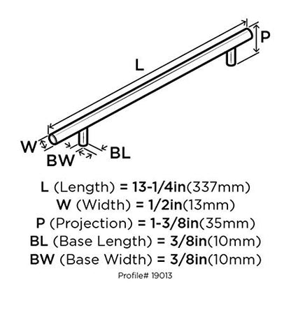 Amerock 10-1/16" Bar Pulls Golden Champagne Drawer Pull - color: Golden Champagne, size: 10-1/16 Inch (256 mm) Center-to-Center