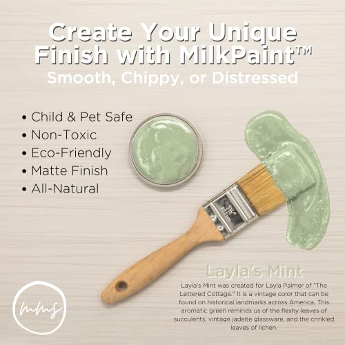 Miss Mustard Seed's Milk Paint for Furniture, Cabinets & Wood, Layla's Mint, Quart - color: Layla's Mint, size: 20 Ounce (Pack of 1)