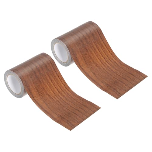 PATIKIL Wood Grain Repair Tape 4" X30', Self Adhesive Realistic Textured Repair Tape Patch for Floor Door Table Cabinets Desk, Dark Brown Oak - color: Dark Brown Oak, size: 4" x 30'