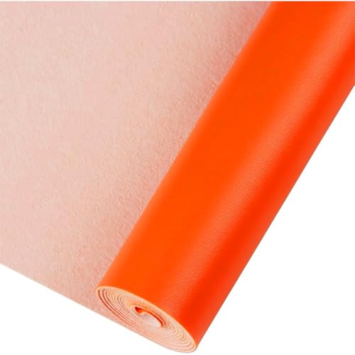 Smooth Solid Color Faux Leather Sheets Roll 12"X53" (30cmX135cm),Very Suitable for Making Crafts, Leather Earrings, Bows,Sewing (Tangerine Red) - color: Tangerine Red
