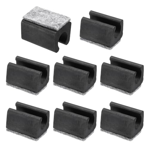 PATIKIL 12mm Rectangle Chair Leg Cover with Felt Pad, 8Pcs Slide Smoothly No Scratches No Noise Furniture Feet Hardwood Protectors Tips Floor Glides Tubing Caps for Office, Black Grey - color: Black Grey, size: 12MM