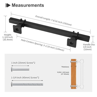 25 Pack 5 Inch Black Cabinet Handles Matte Black Cabinet Pulls - color: Black, size: 5 inch (128mm) Hole Center Pull