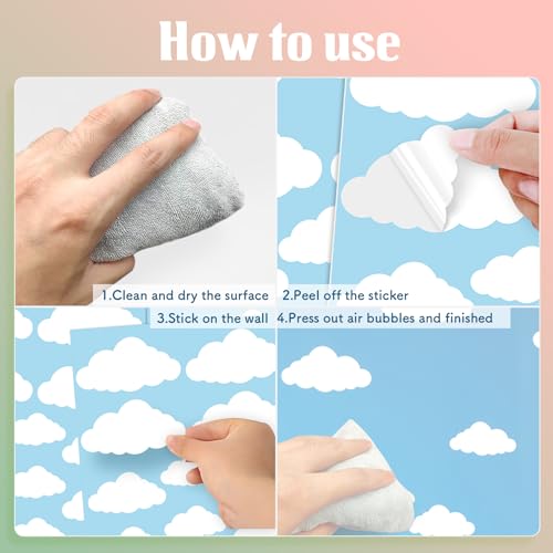 White Cloud Wall Decals, 8 Sheets 104 Pcs - color: White Cloud
