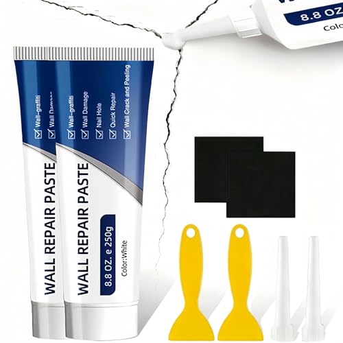 2Pcs Drywall Repair Kit with Scraper,Quick Drying Wall Mending Agent,Wall Repair Paste Tube for Wall Holes,Cracks, Scratches and Graffiti for Holes Cracks Scratches Home DIY Use