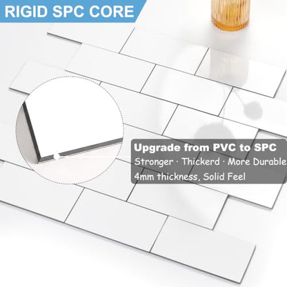 2026 New Upgrade Peel and Stick Backsplash Tile, Peel and Stick 11.34" X 11.57" Wall Tile for Kitchen, Bathroom, Fireplace, Laundry (Polished Marble White, 10 Packs) - color: Polished Marble White