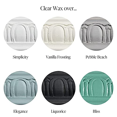 Furniture Wax [Clear] + Wax Brush Applicator Bundle - 100% Natural Sealant for Chalk Furniture Paint or Raw Wood, Light Protection, Easy to Apply, No Odor, Eco-Friendly