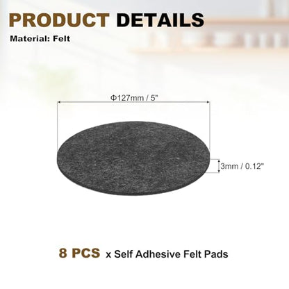 uxcell 8Pcs Non Slip Furniture Pads 5" Self Adhesive(Gray 0.12" Thk) - color: Grey, size: 5" x 0.12"