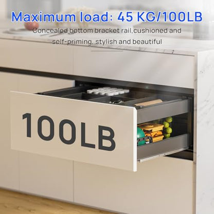 12 Inch Soft Close Undermount Drawer Slides for Frameless Cabinets - color: Soft Close Without Bracket, size: 12 Inch (300 mm)