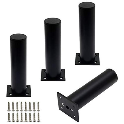 4-Pack Adjustable Aluminum Alloy Furniture Legs 6" Height Black - color: Black, size: 6 Inch