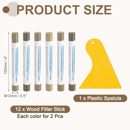 uxcell 12Pcs Wood Filler Sticks Kit, 12 Colors Tech & Gray Series - color: Tech Gray Series