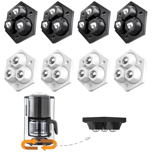Mini Adhesive Wheels for Appliances & Plastic Drawers, 360° Hidden Casters - color: White-1