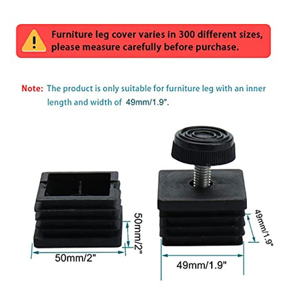 uxcell Plastic Square Adjustable Furniture Leveling Foot Insert 50 x 50mm 4 Sets