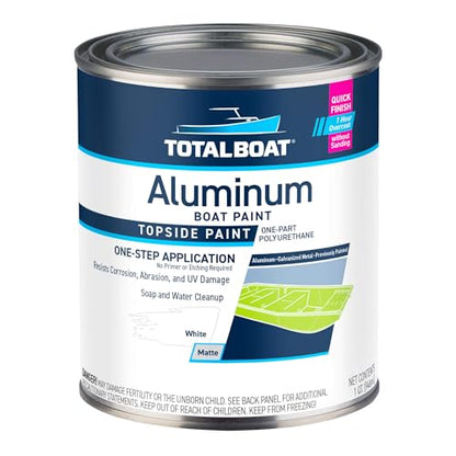 TotalBoat Aluminum Boat Marine Topside Paint - White Quart - color: White, size: 32 Fl Oz (Pack of 1)