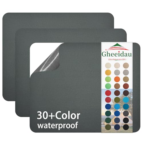 Gheeidau Canvas Repair Patch 9×11 Inch 3Pcs Waterproof Self-Adhesive Fabric Repair Patch for Tents,Boat Cover,Pop Up Canopy,Patio,Bags,Car Seats,Sofas,Furniture Cover(Dark Grey) - color: Dark Grey
