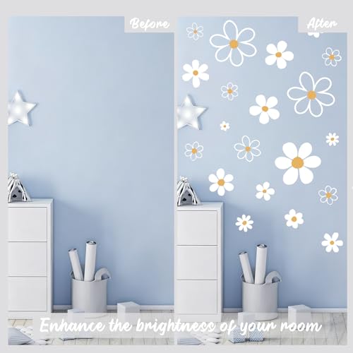 Large Daisy Wall Decals, 12 Sheets 36 Pcs - color: Large Daisy