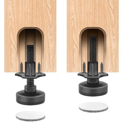 Anwenk 8Pack Leveling Feet Adjustable Furniture Levelers Table Leg Levelers for Sofa Tables Chairs Cabinets,Support 1320LBs, T-Nut Kit 3/8”-16 Thread, Large Base - color: Bk