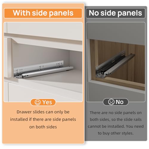 10 Inch Soft Close Undermount Drawer Slides for Frameless, 100lb,1 Pair - size: 10 Inch