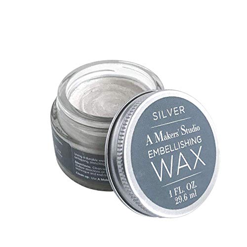 A Makers Studio - Embellishing Wax - Metallic Soft Wax and Gilding Wax - Use As Finishing Wax and Decorative Protective Furniture Wax Topcoat On Chalk Paint Finishes - Silver - color: Silver