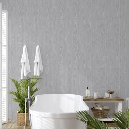 Wood Grain Contact Paper 23.6" x 472" Peel and Stick Wallpaper Grey - color: Gray, size: 23.6" x 472"
