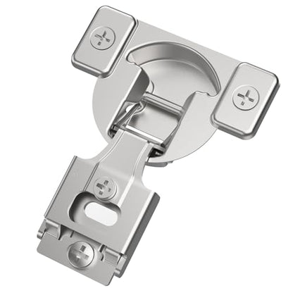 Chibery Non-Slow Close Regular Hinges, 1/2" Overlay Standard Concealed Cabinet Hinges for Face Frame Door, 3D Self Closing Hidden, 105° Opening, Easy-on Dowels ＆ Self-Tapping Wooden Screws, 4 Pack - size: 1/2 inch Overlay
