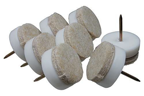 Shepherd Hardware 9955 1-1/8-Inch Nail On Furniture Glides with Felt Pads, Beige, 8-Pack